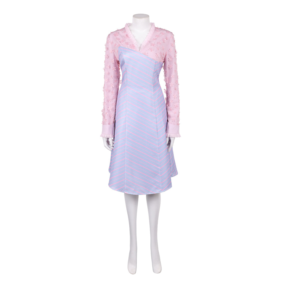 Wicked: For Good(2025) Robe à Rayures Roses et Violettes Cosplay Costume