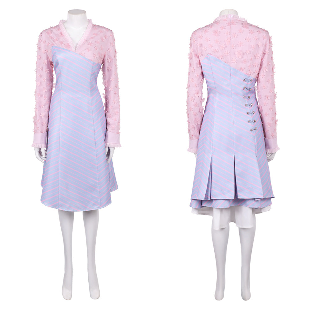 Wicked: For Good(2025) Robe à Rayures Roses et Violettes Cosplay Costume