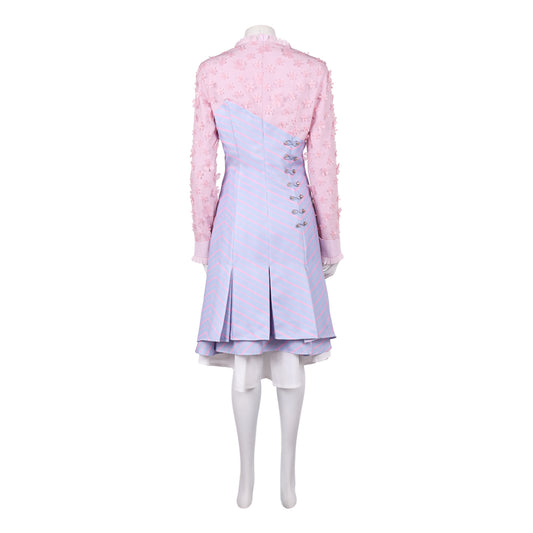 Wicked: For Good(2025) Robe à Rayures Roses et Violettes Cosplay Costume