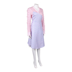 Wicked: For Good(2025) Robe à Rayures Roses et Violettes Cosplay Costume