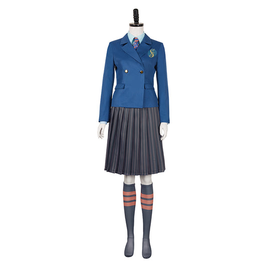 Wicked(2024) Uniforme Scolaire Bleu Cosplay Costume