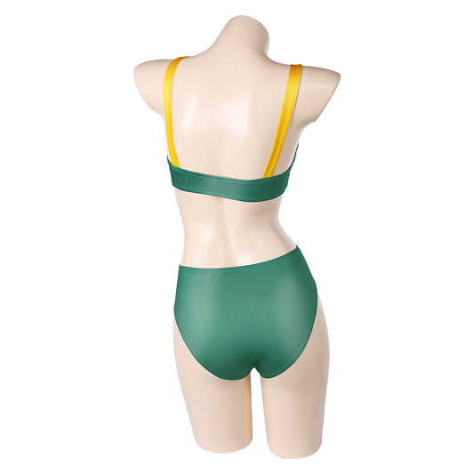 X-Men Rogue Maillot de Bain Bikini Jaune Sexy Cosplay Costume