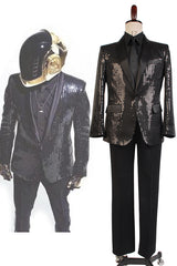 Daft Punk Costume de Spectacle Version Noire Cosplay Costume