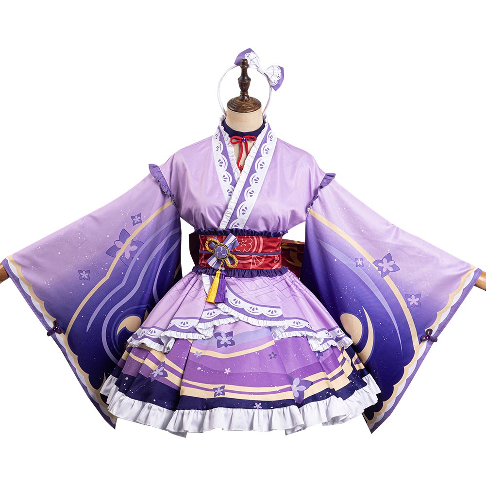 Genshin Impact Lolita Raiden Shogun Jeu Design Original Cosplay Costume Carnaval