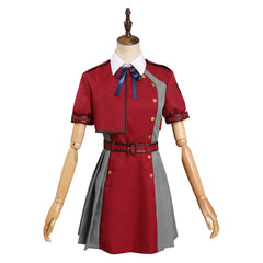 Lycoris Recoil Nishikigi Chisato JK Robe Rouge Uniforme Manches Courtes Cosplay Costume Ver.B
