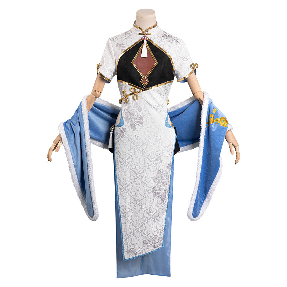 Re:Zero Emilia Cheongsam Robe Cosplay Costume Carnaval