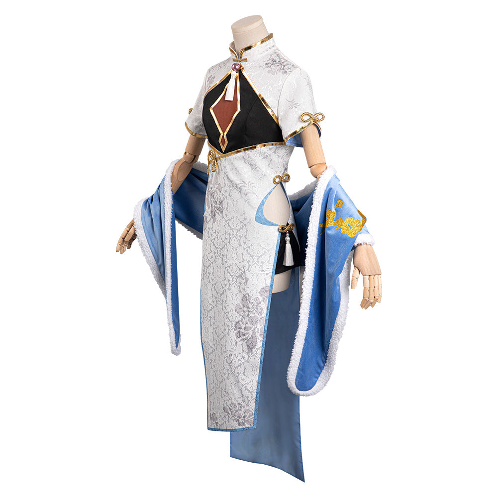 Re:Zero Emilia Cheongsam Robe Cosplay Costume Carnaval