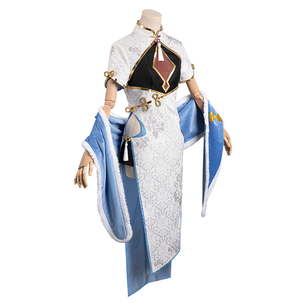 Re:Zero Emilia Cheongsam Robe Cosplay Costume Carnaval