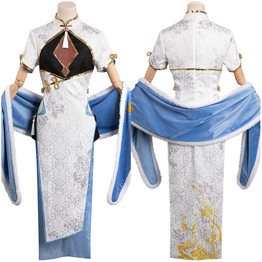 Re:Zero Emilia Cheongsam Robe Cosplay Costume Carnaval