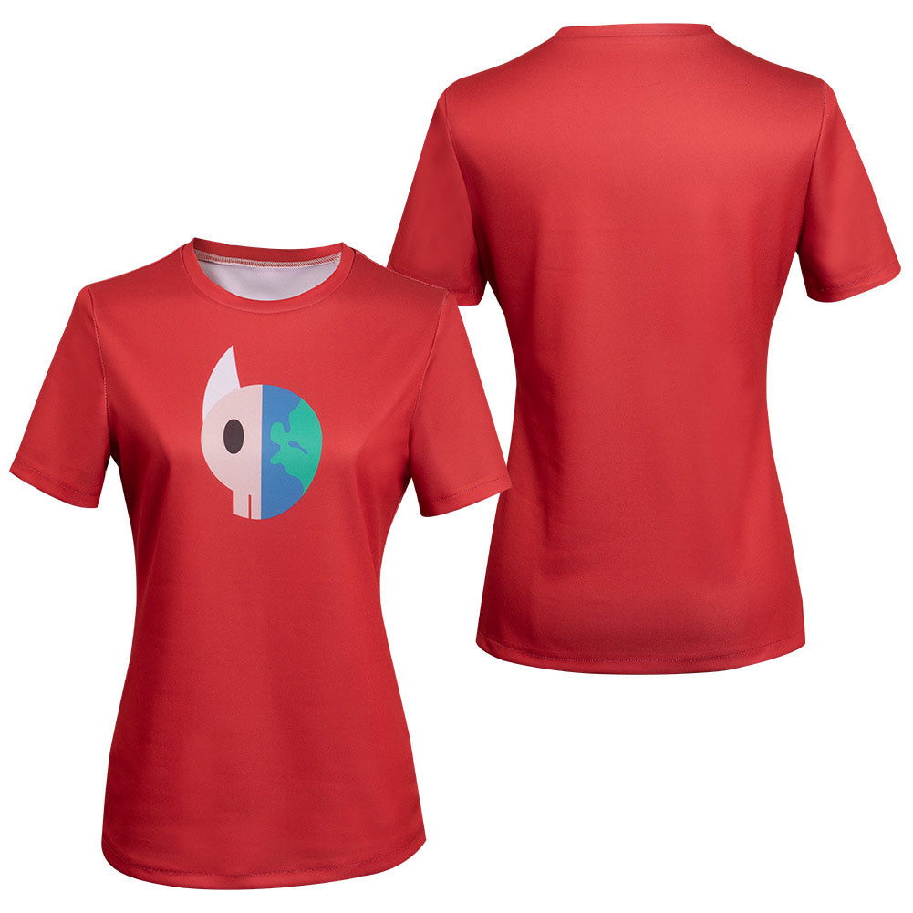 Adulte Luz à Osville The Owl House Vee T-shirt Rouge Cosplay Costume