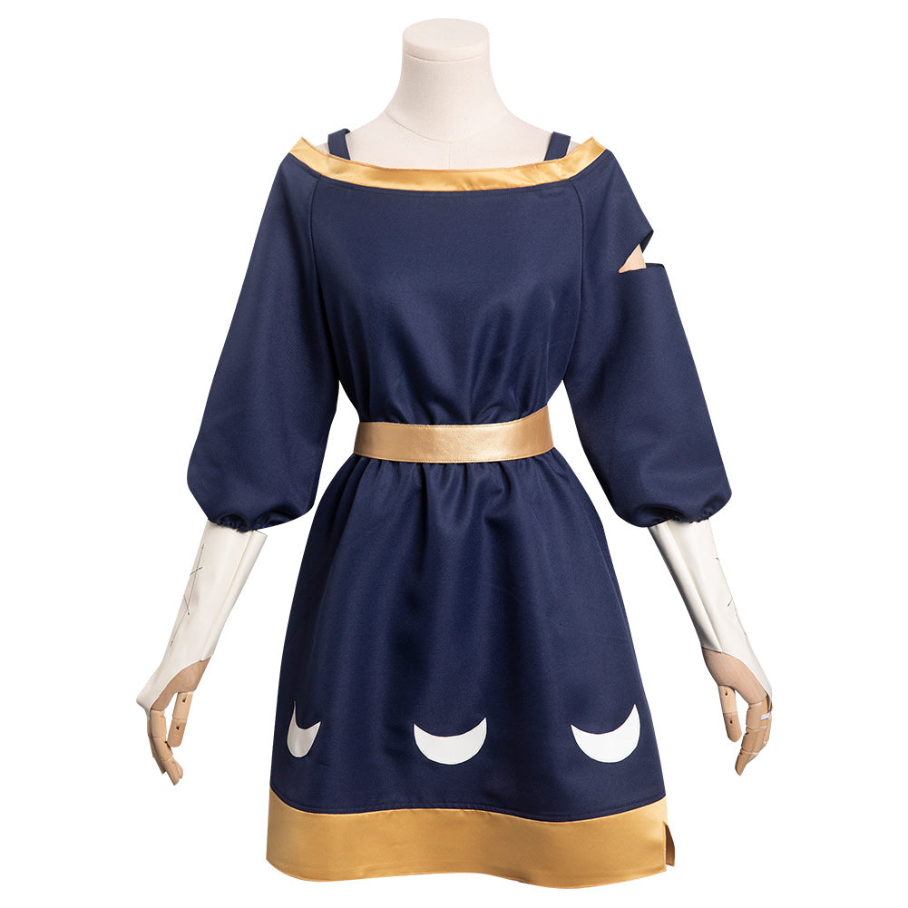 Enfant Luz à Osville The Owl House Amity Bleu Robe Cosplay Costume