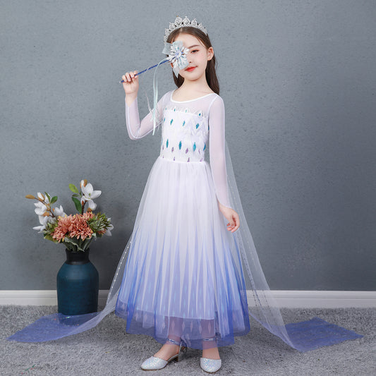 La Reine Des Neiges Frozen 2 Elsa Robe Blanche Pour Enfant Cosplay Costume