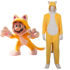 Adulte Super Mario Bros Chat Mario Pyjama Cosplay Costume Carnaval