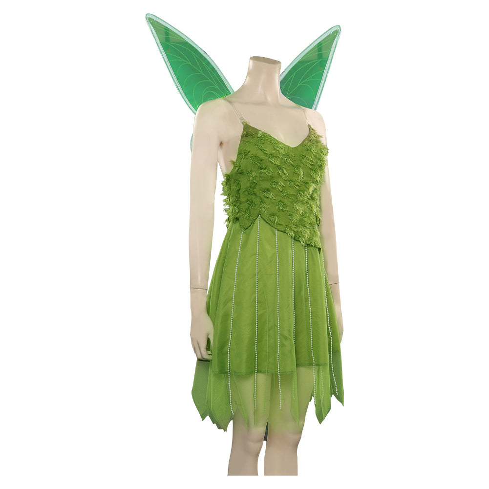 Adulte Peter Pan & Wendy Tinker Bell Robe Vert Ailes Cosplay Costume