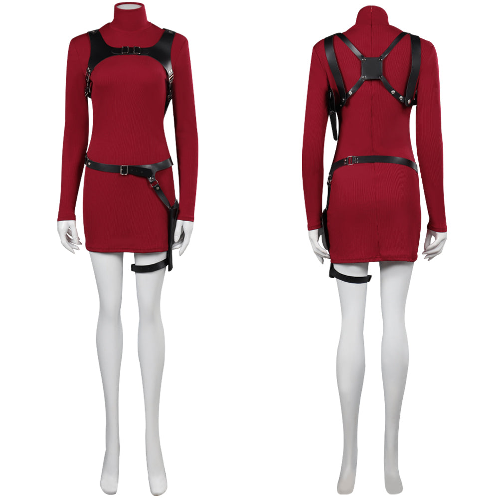 Resident Evil 4 Ada Wong Jeu Uniform Rouge Cosplay Costume