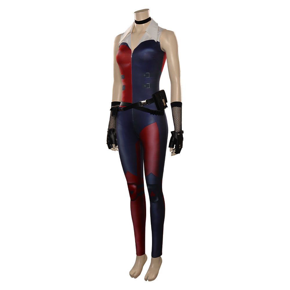 Mortal Kombat Harleen Onesies Rouge Combinaison Cosplay Costume