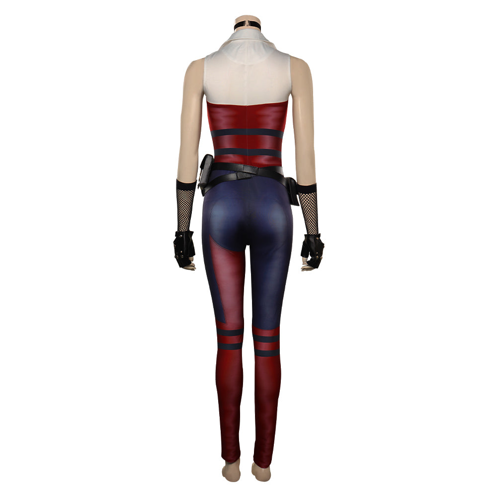 Mortal Kombat Harleen Onesies Rouge Combinaison Cosplay Costume