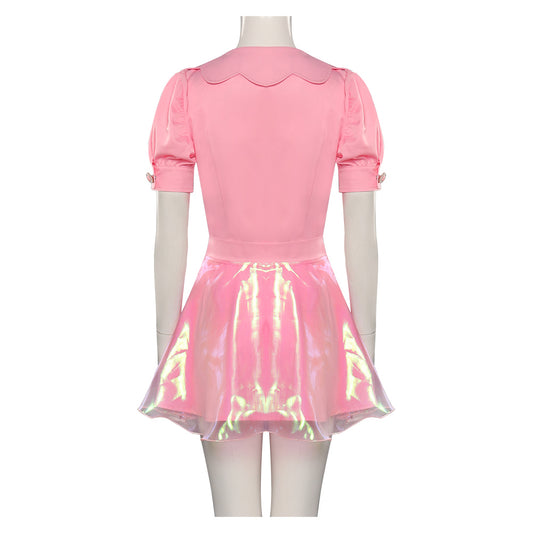 2023 Film Barbie T-shirt Rose Robe Cosplay Costume Carnaval