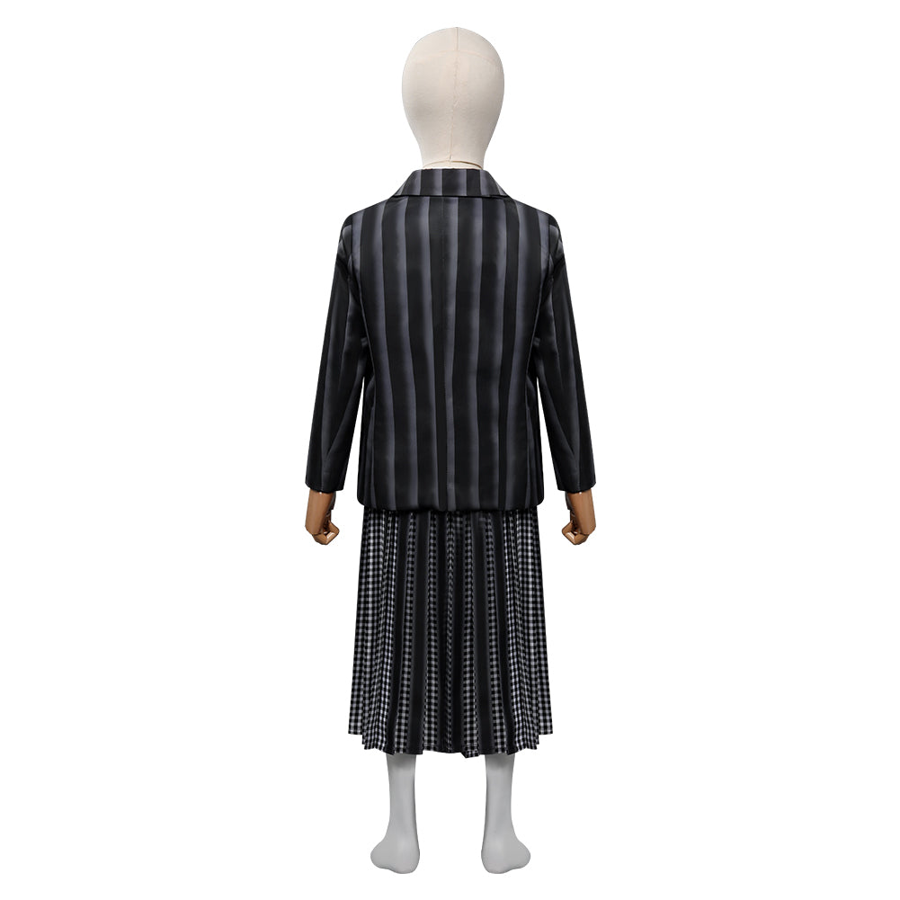 Enfant Wednesday Addams Wednesday Robe Uniforme Scolaire Cosplay Costume