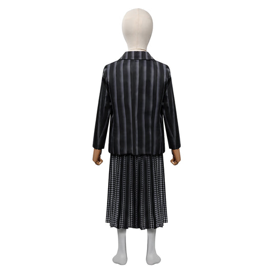 Enfant Wednesday Addams Wednesday Robe Uniforme Scolaire Cosplay Costume