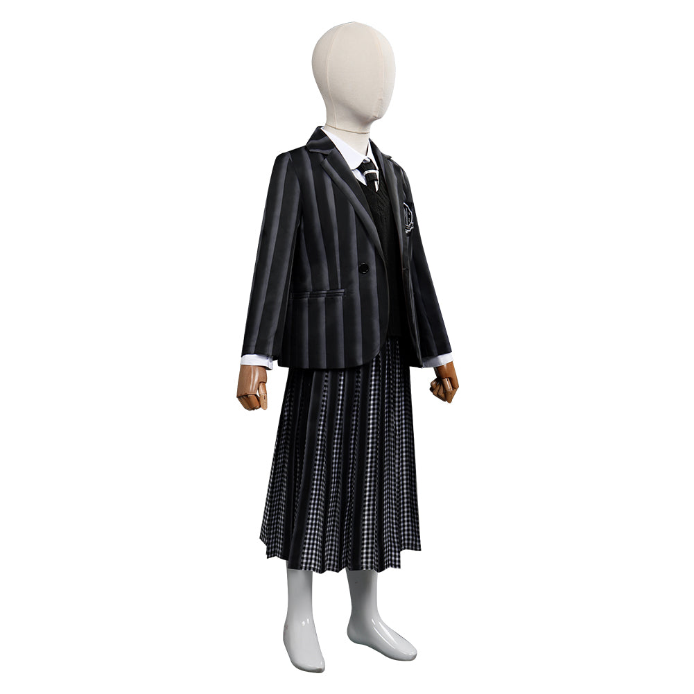 Enfant Wednesday Addams Wednesday Robe Uniforme Scolaire Cosplay Costume