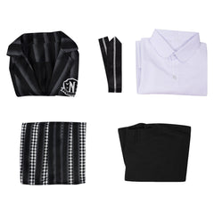 Enfant Wednesday Addams Wednesday Robe Uniforme Scolaire Cosplay Costume