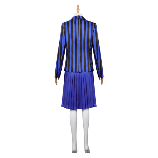 Adulte & Enfant Wednesday Addams Wednesday Bleu  Uniforme Scolaire Ensemble Cosplay Costume