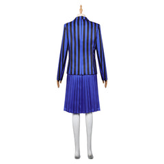 Adulte & Enfant Wednesday Addams Wednesday Bleu  Uniforme Scolaire Ensemble Cosplay Costume