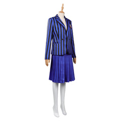 Adulte & Enfant Wednesday Addams Wednesday Bleu  Uniforme Scolaire Ensemble Cosplay Costume