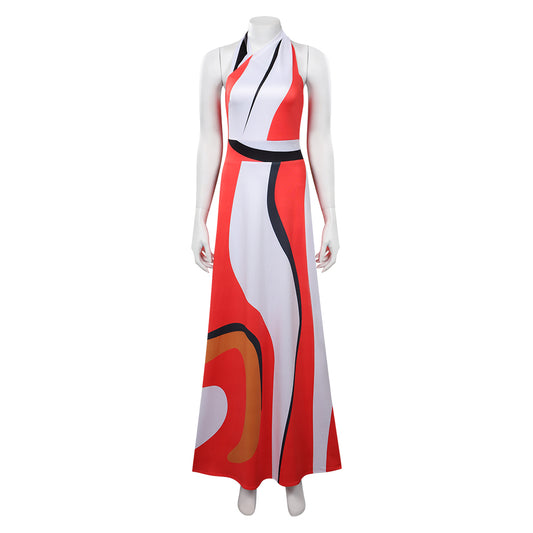 Film Glass Onion Cassandra Robe Rouge Cosplay Costume Carnaval