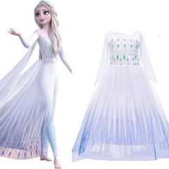 La Reine Des Neiges Frozen 2 Elsa Robe Blanche Pour Enfant Cosplay Costume