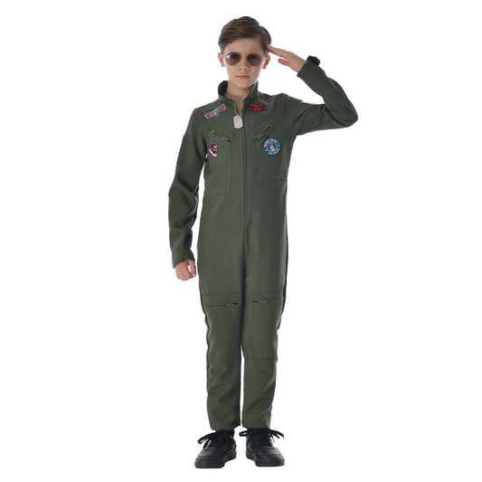 Top Gun Enfant Pilot Combinaison Cosplay Costume Halloween Carnival