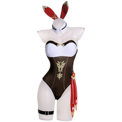 Genshin Impact Amber Bunny Girl Cosplay Costume