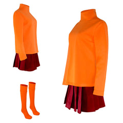 Velma Dinkley Cosplay Costume Uniform Outfits Halloween Carnival Costumes
