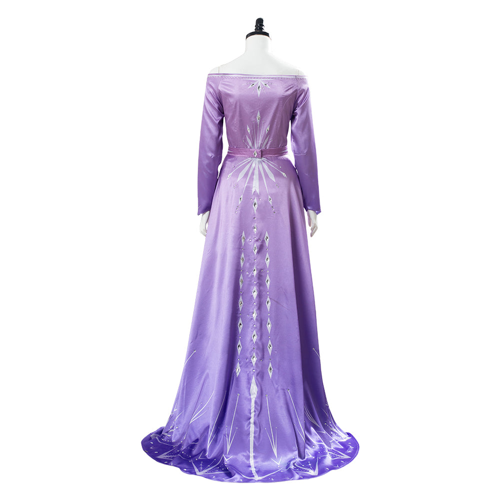 La Reine des Neiges Frozen 2 Elsa Robe Violet Cosplay Costume