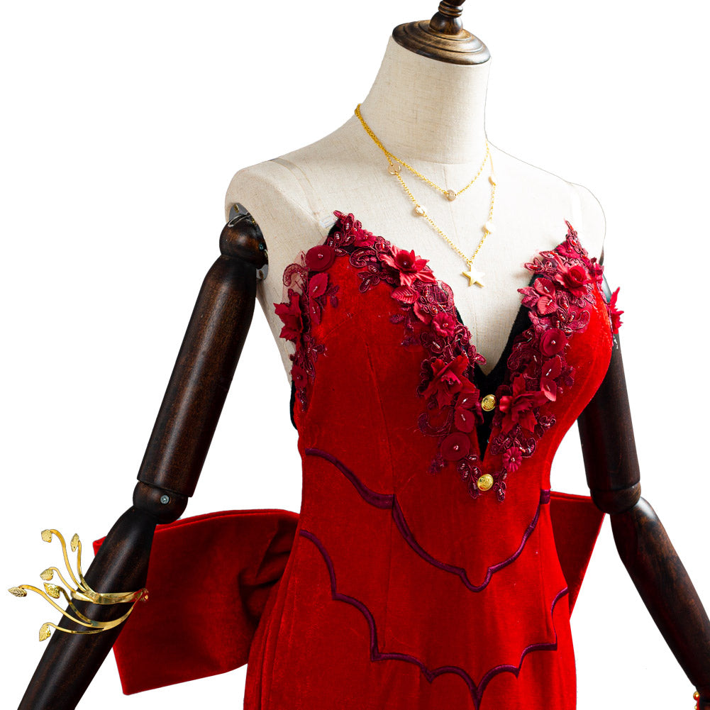 Final Fantasy VII Remake FF7 Aerith Aeris Gainsborough Robe Rouge Cosplay Costume