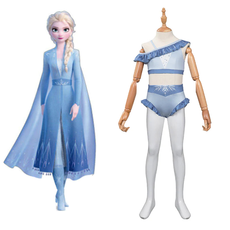 La Reine Des Neiges Elsa Enfant Maillot de Bain Cosplay Costume