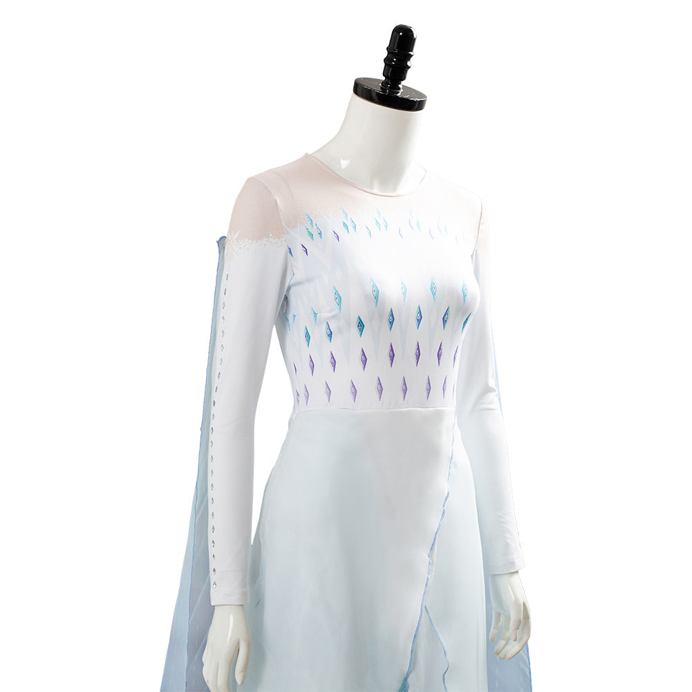Ensemble de robes blanches 02 # Cosplay Elsa Robe Filles