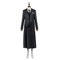 Adulte La Famille Addams 2 Mercredi Robe Uniforme Scolaire Cosplay Costume