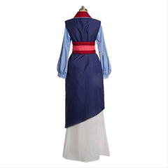 Mulan Hua Adulte Femme Mulan Robe Bleue Halloween Cosplay Costume