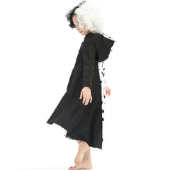 Enfant 2021 Cruella Robe Noire & Blanche Enfant Cosplay Costume