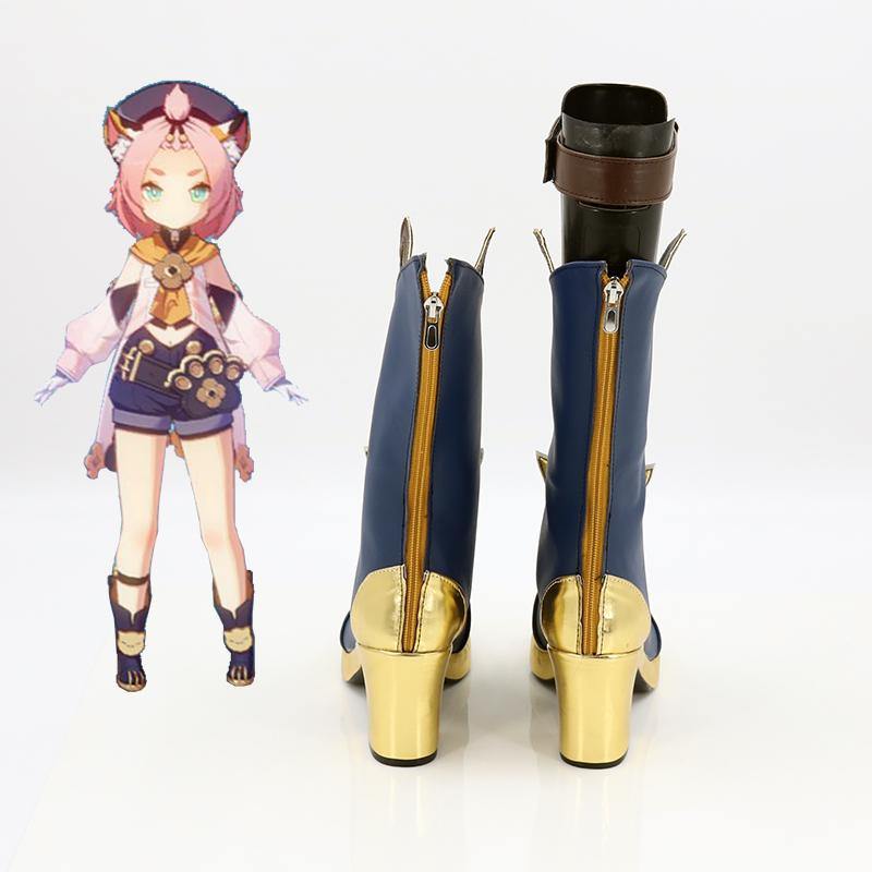 Genshin Impact Diona Bottes Cosplay Chaussures