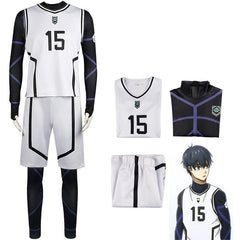 Blue Lock Isagi Yoichi Ensemble de T-shirt Blanc Cosplay Costume