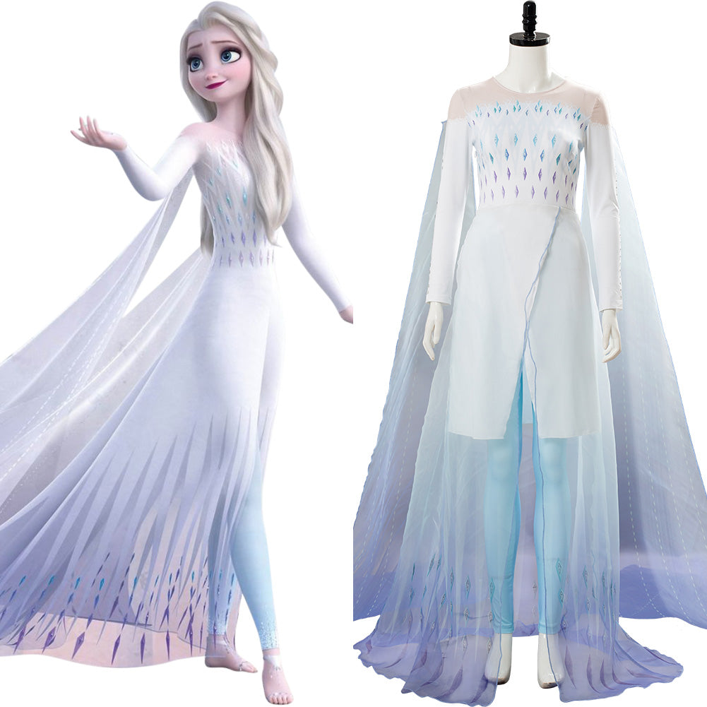 Robe Reine Des Neiges 2 Elsa Pour Filles, Tenue Fantaisie Blanche