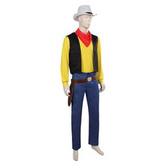 Adulte Anime Lucky Luke Jaune Tenue Cosplay Costume Halloween