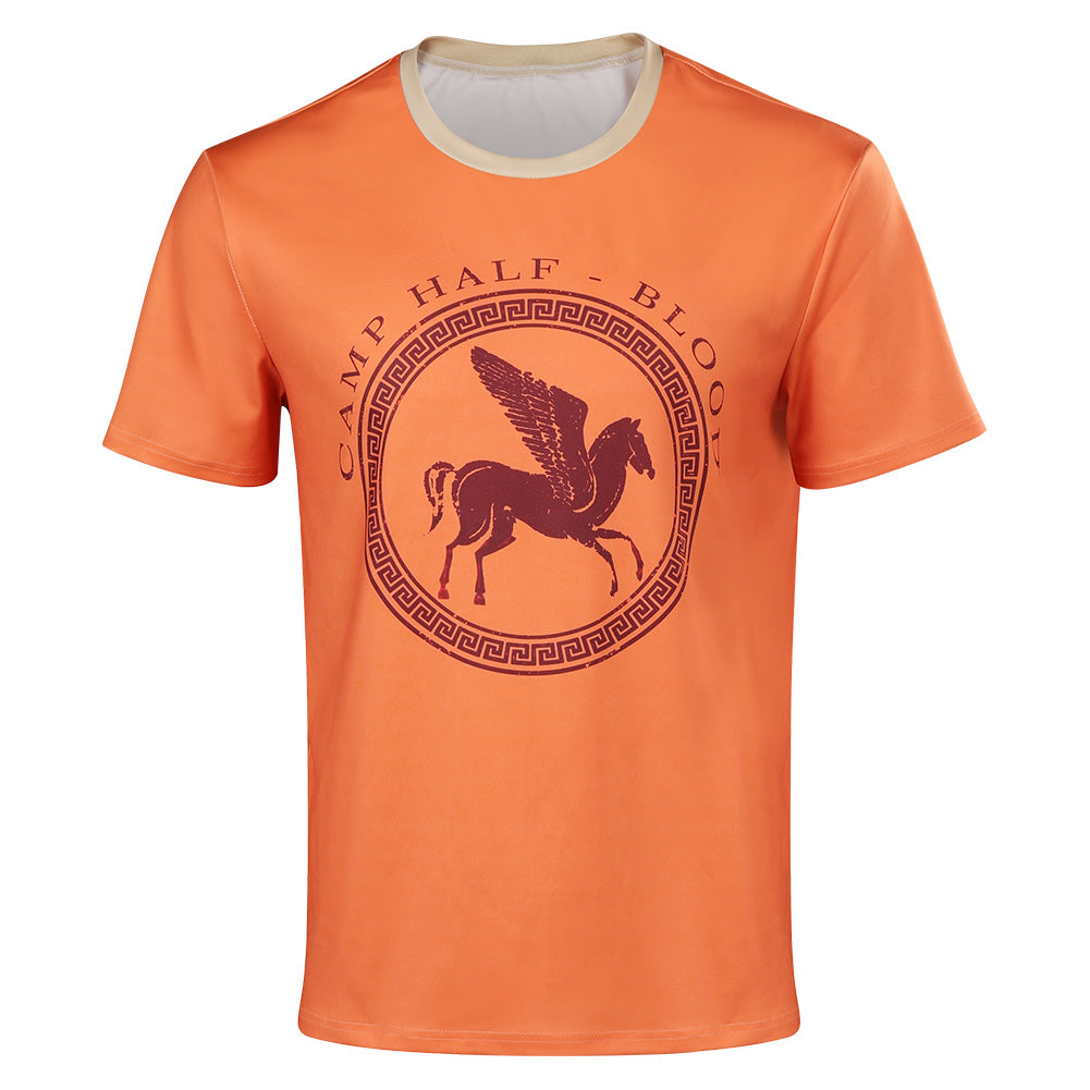 Adulte TV Percy Jackson T-shirt Orange Cosplay Costume