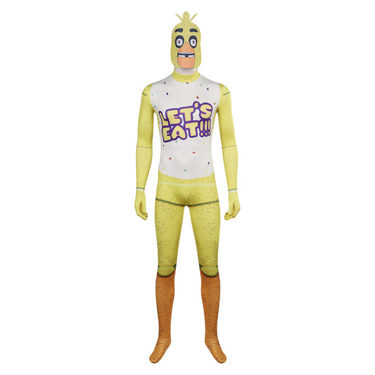 Chica jumpsuits printed onesie Cosplay Costume Outfits Halloween Carnival Suit Game Toy Chica Chica