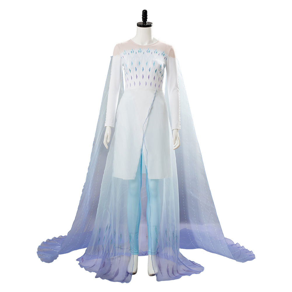 La Reine des Neiges 2 Frozen 2 Elsa Ahtohallan Robe Blanche Cosplay Costume