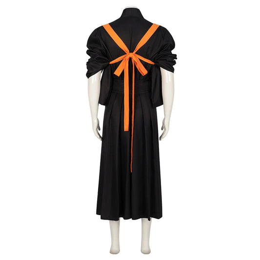 Déguisement Haikyuu Karasuno High Kimono Costume Noir avec Bretelles Oranges
