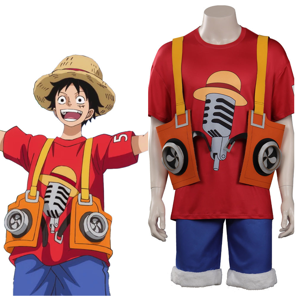 2022 Film One Piece Red Monkey D. Luffy Cosplay Costume